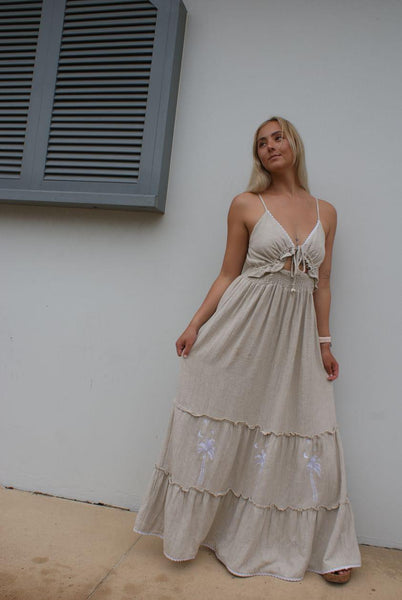 Palma linen maxi gown