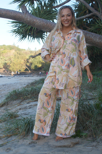 Just peachy button down shirt