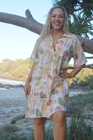 just peachy shirt dress
