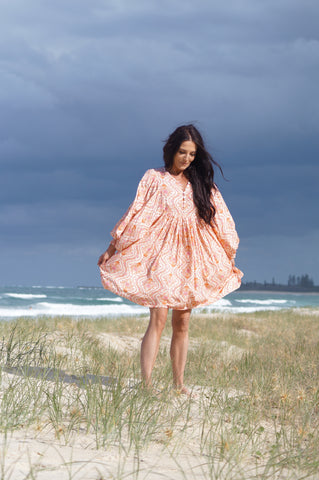 Butterfly dress peach