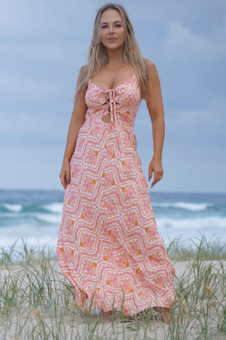 Aquaria maxidress peach